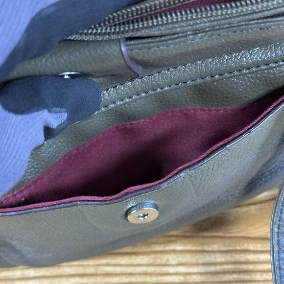 Stone Mountain Hobo Shoulder Bag Green Multiple Compartments Detachable Keychain - Picture 14 of 16